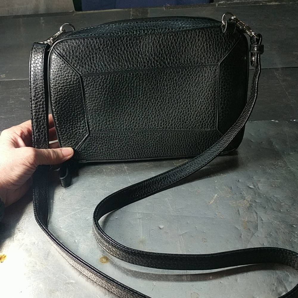 Limited edition black faux leather shoulder bag